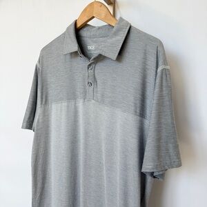 BKE Polo Shirt Mens XL Gray Colorblock Heathered Short Sleeve Golf Stretch